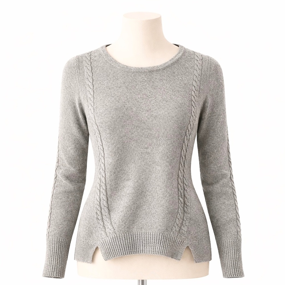 C by Bloomingdale's 100% Cashmere Sweater Gray Women's Medium